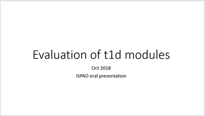 Evaluation of T1D Modules