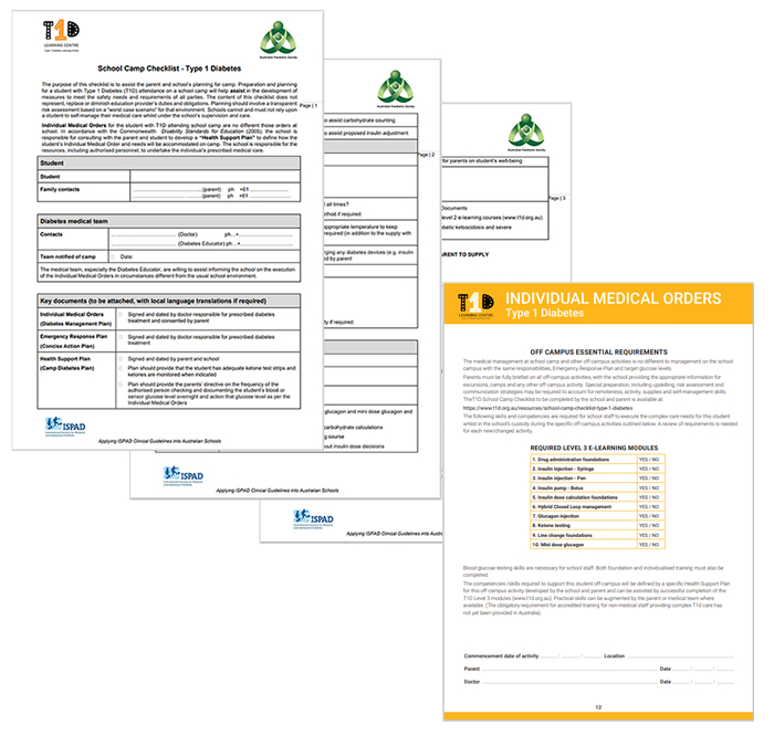 APS T1D School Camp Checklist - Type 1 Diabetes