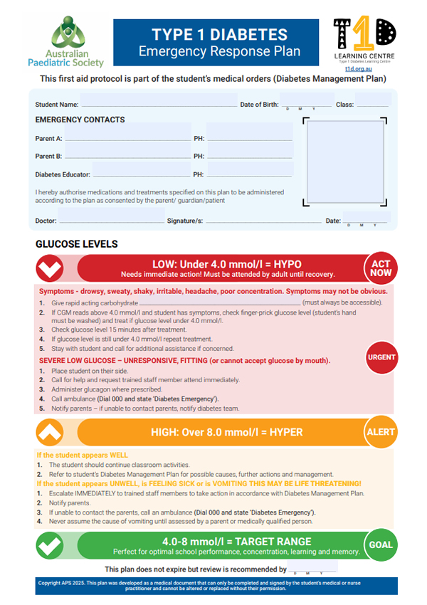 Download here: Type 1 Diabetes Insulin Injection Emergency Response Plan - Injection (lower limit (4.0mmol/l) 2023 